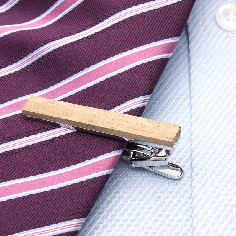 Wooden Tie Clip/Cufflinks Set - Mastroianni Fashions