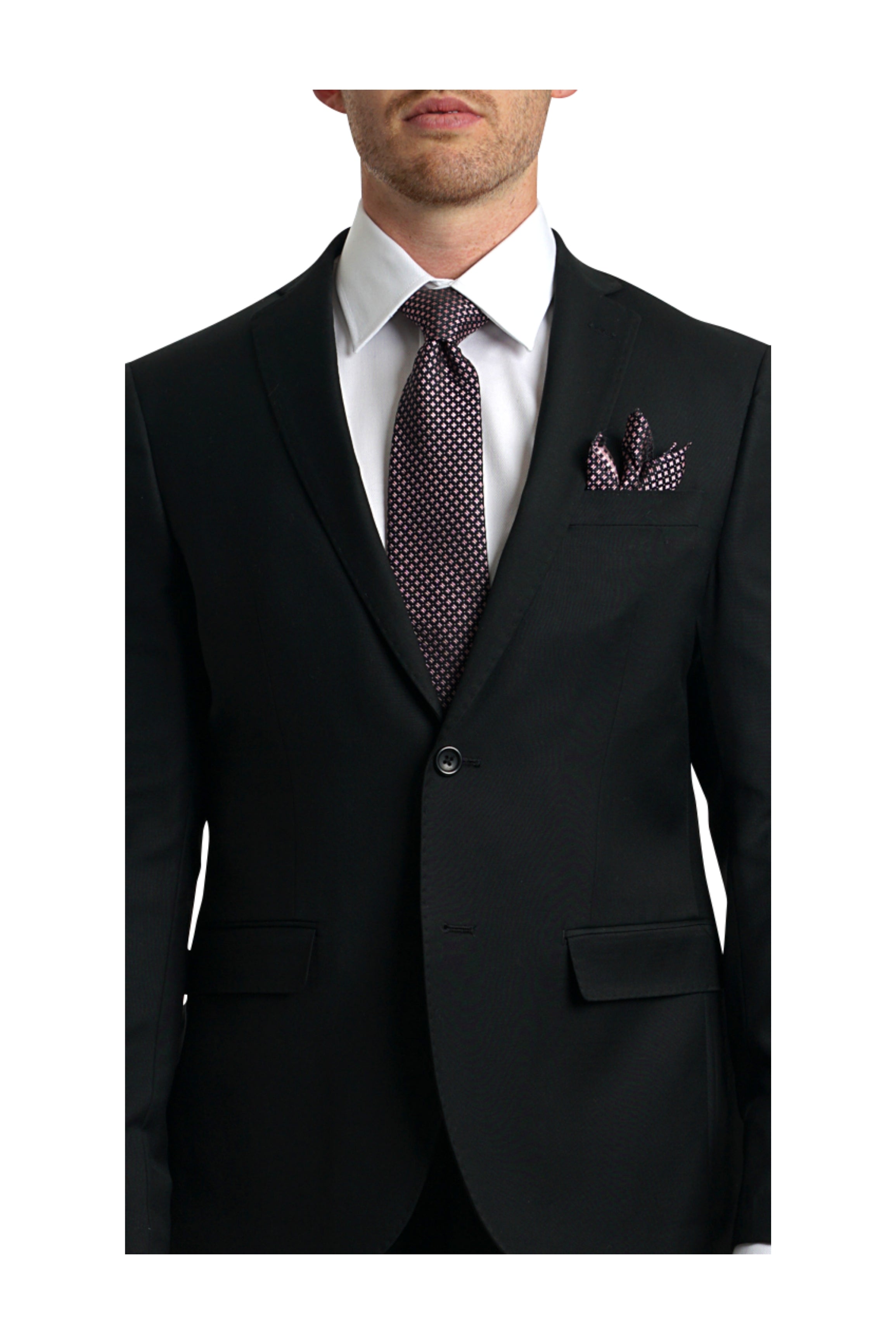 Lazarou European Black Suit Slim - Mastroianni Fashions