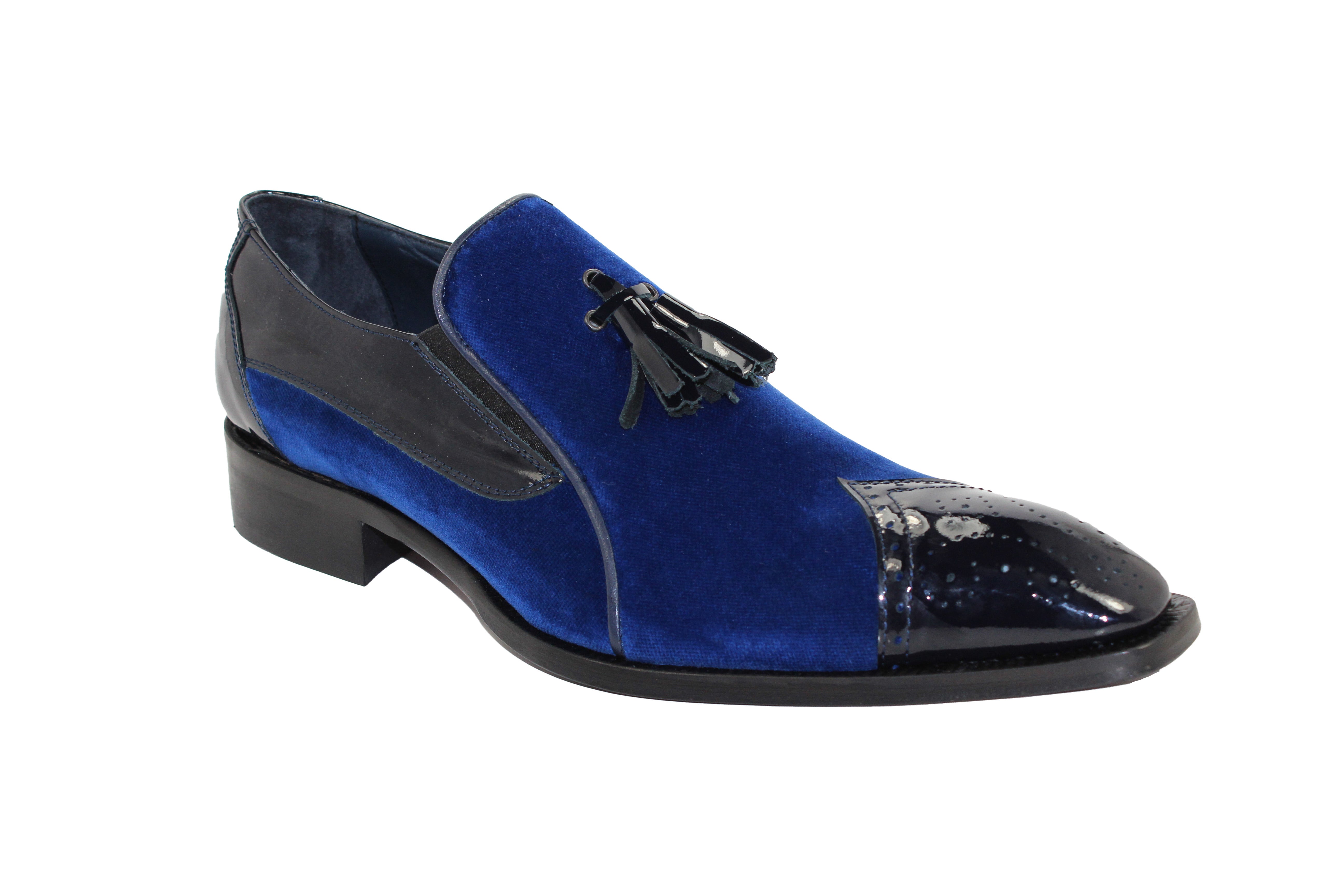 Blue Velvet Black Patent - Mastroianni Fashions