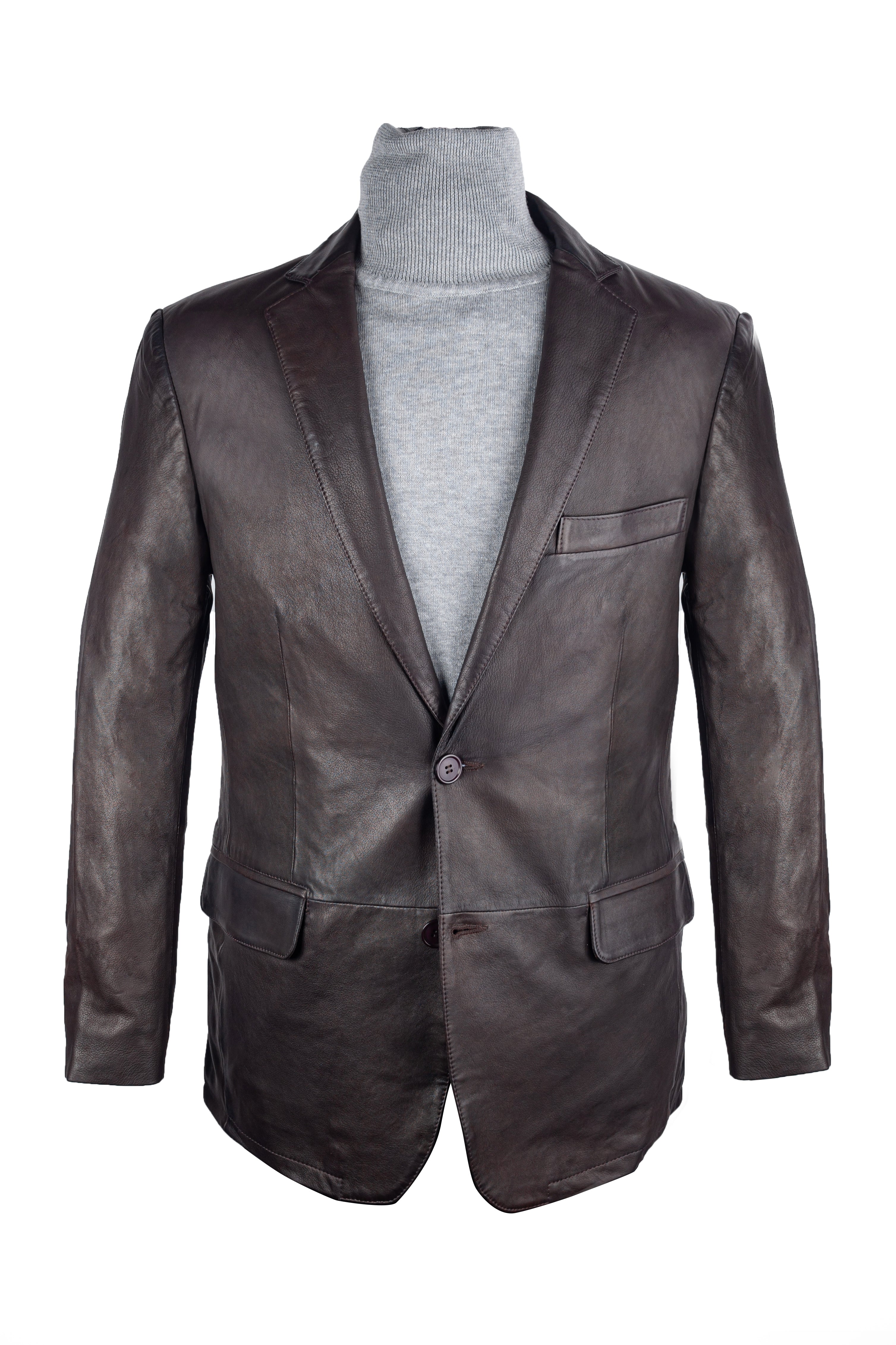 Brown Leather Blazer