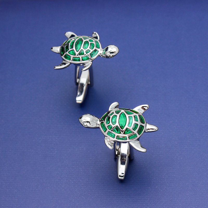 Green Turtle Cufflinks - Mastroianni Fashions