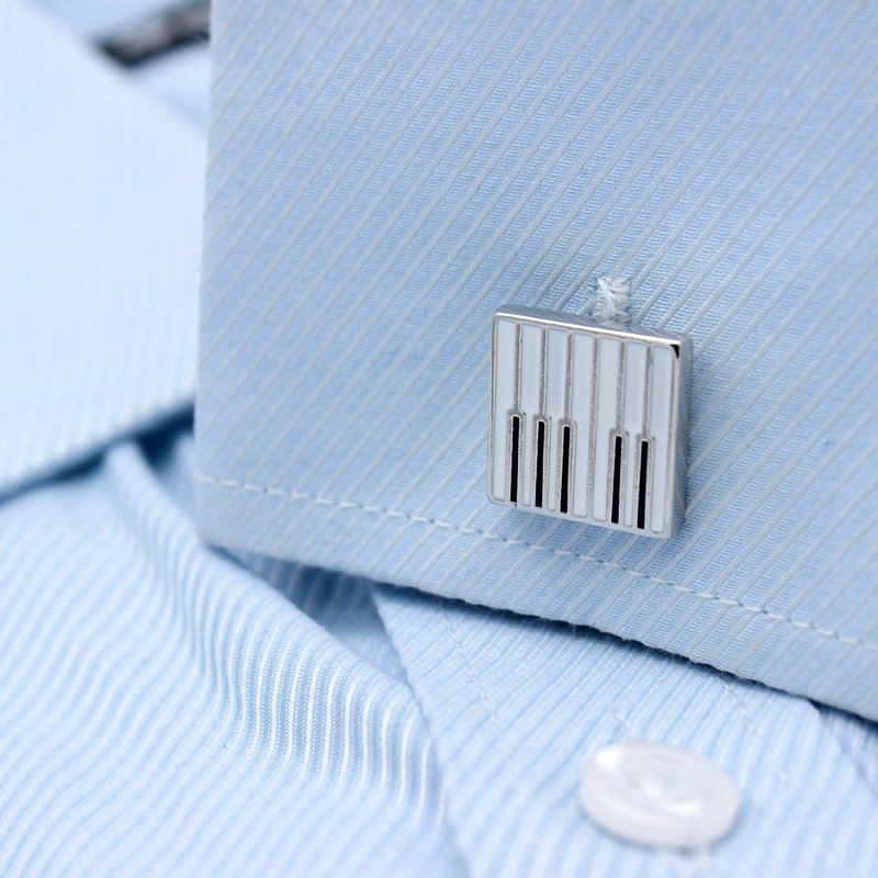 Piano Keys Design Dress Shirt Cufflinks - Mastroianni Fashions