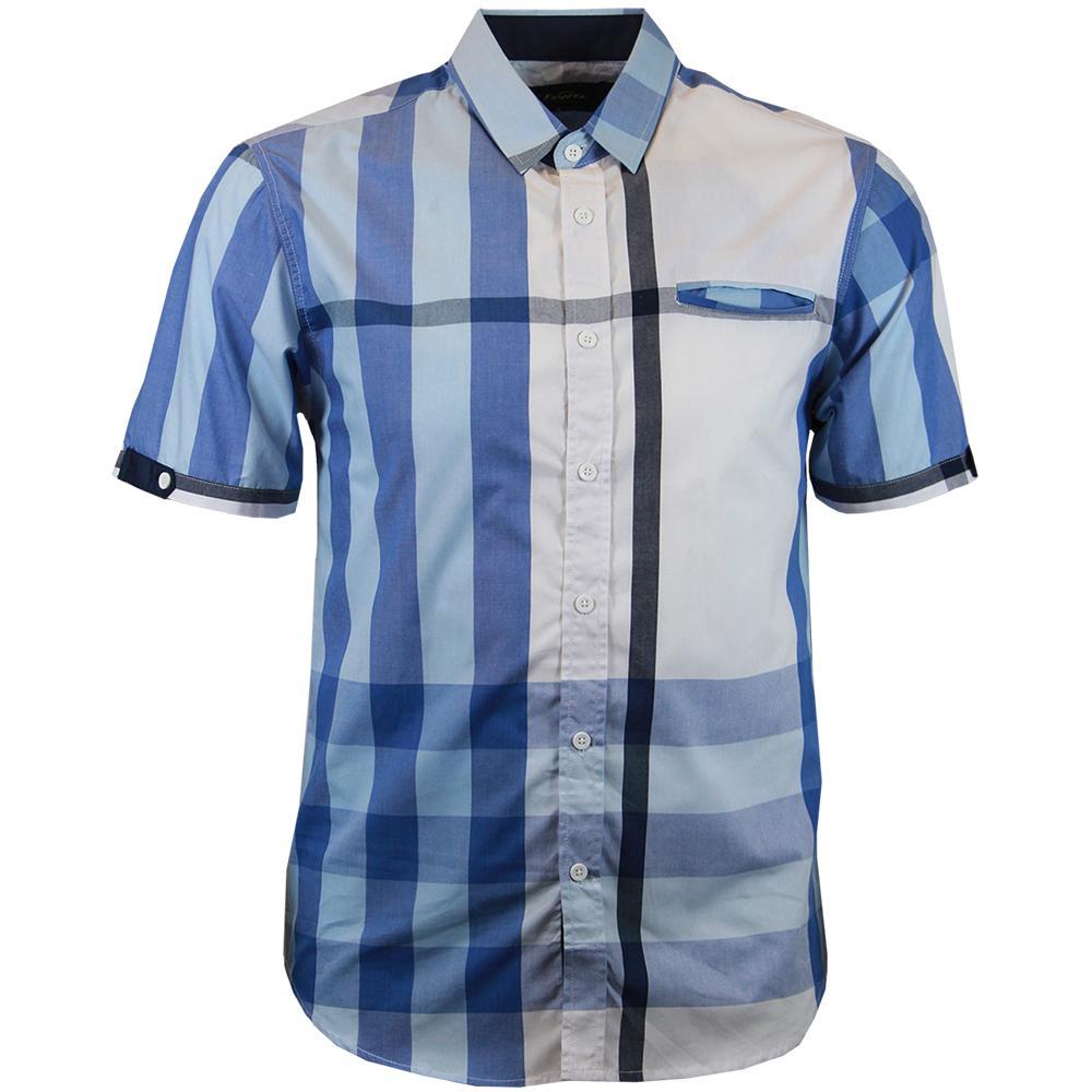 Veno Plain S/S Shirt Blue/White - Mastroianni Fashions